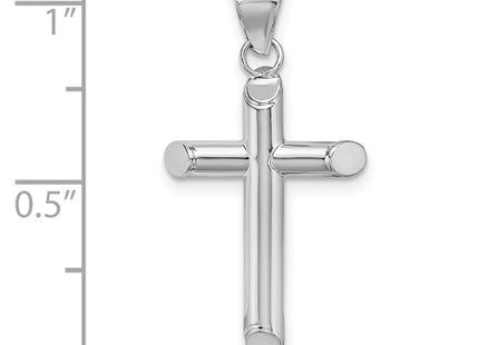 14K white gold cross pendant, another view