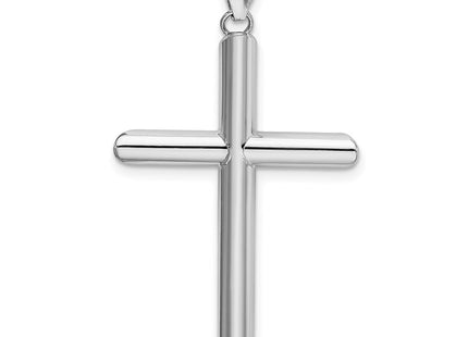 14K white gold cross pendant, another view