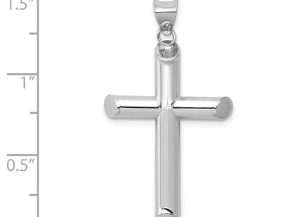 14K white gold cross pendant, further view