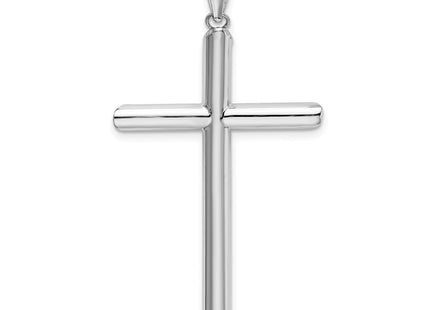 14K white gold cross pendant, another view