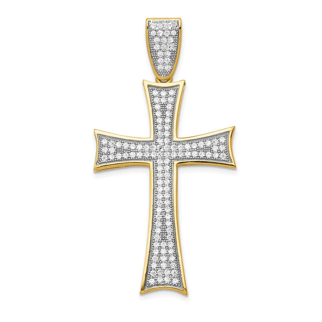 14k Yellow & Rhodium Pendants Style K6216 - Classique Jewelry Inc.
