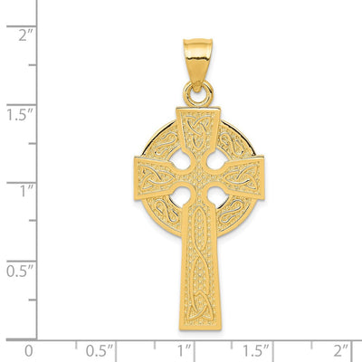 14K Polished Celtic Cross Pendant, 45.82 x 20.61mm