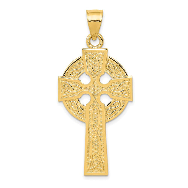 14k Polished Celtic Cross Pendant, 45.82 x 20.61mm