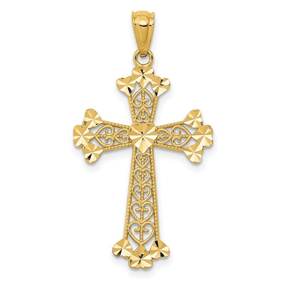14K gold cross pendant