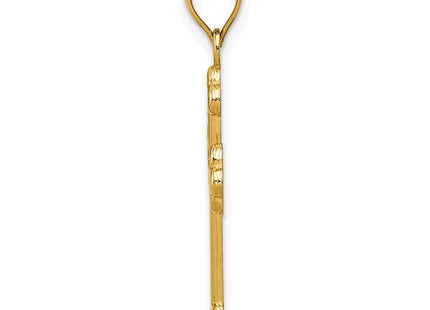 14K gold cross pendant, alternate view