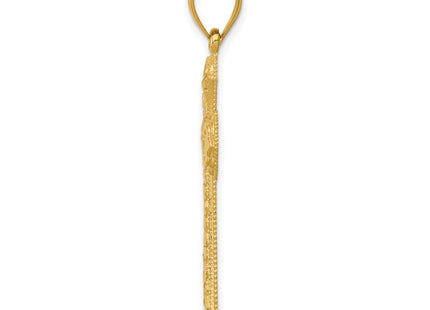 14k Diamond-cut Budded Cross Pendant