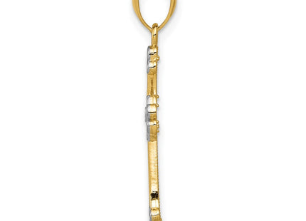14K gold cross pendant, alternate view