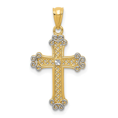 14K gold cross pendant