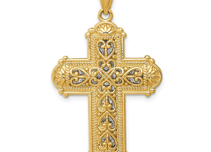 14k Yellow & Rhodium Pendants Style K6267 - Classique Jewelry Inc.