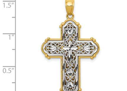 14k Yellow & Rhodium Pendants Style K6267 - Classique Jewelry Inc.
