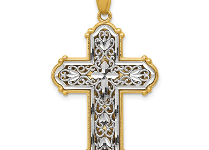 14k Yellow & Rhodium Pendants Style K6267 - Classique Jewelry Inc.