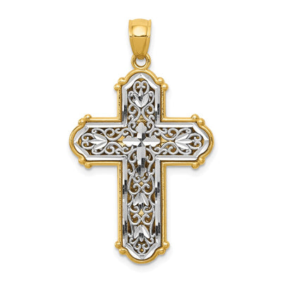 14K gold cross pendant