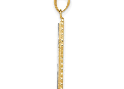 14k Yellow & Rhodium Pendants Style K6271 - Classique Jewelry Inc.