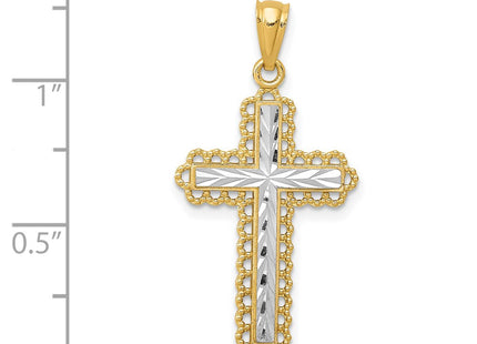 14k Yellow & Rhodium Pendants Style K6271 - Classique Jewelry Inc.