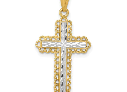 14k Yellow & Rhodium Pendants Style K6271 - Classique Jewelry Inc.