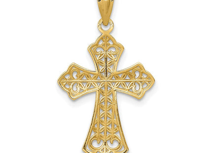 14k Polished Filigree Cross Pendant (Style K6273)