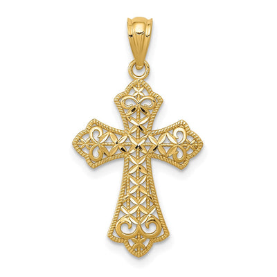14K gold cross pendant