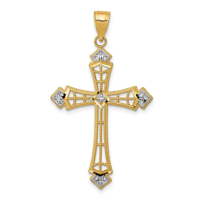 14K gold cross pendant