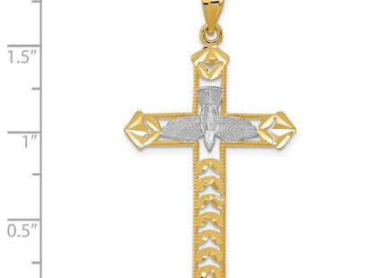 14k Yellow & Rhodium Pendants Style K6278 - Classique Jewelry Inc.