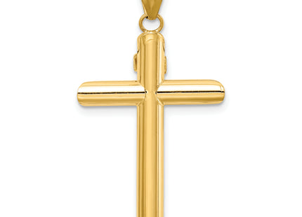 14k Two-tone Polished Crucifix Pendant, 36 x 19mm