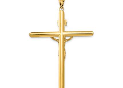 14k Two-tone Polished Crucifix Pendant, 65 x 39mm