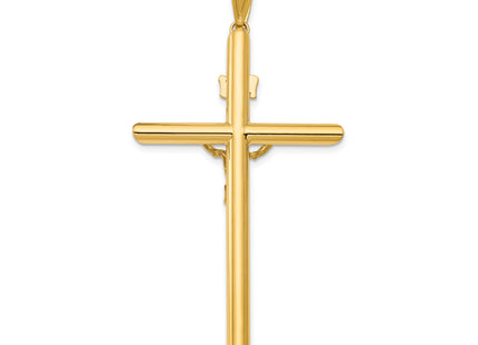 14k Two-tone Polished Crucifix Pendant, 66 x 34.5mm