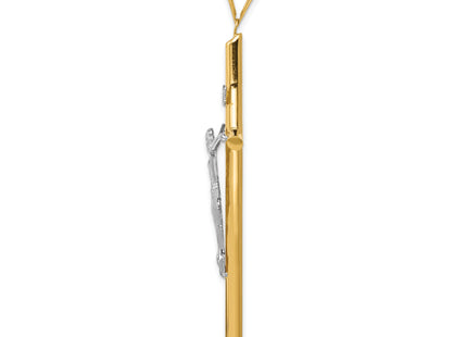 14k Two-Tone Polished Jesus Crucifix Pendant, 69 x 39mm
