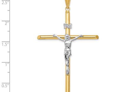 14k Two-Tone Polished Jesus Crucifix Pendant, 69 x 39mm