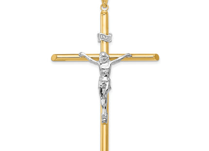 14k Two-Tone Polished Jesus Crucifix Pendant, 69 x 39mm