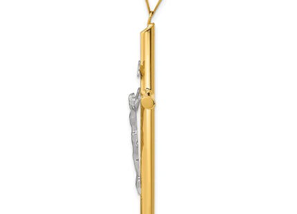 14k Two-Tone Polished Jesus Crucifix Pendant, 53 x 28mm