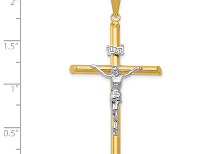 14k Two-Tone Polished Jesus Crucifix Pendant, 53 x 28mm