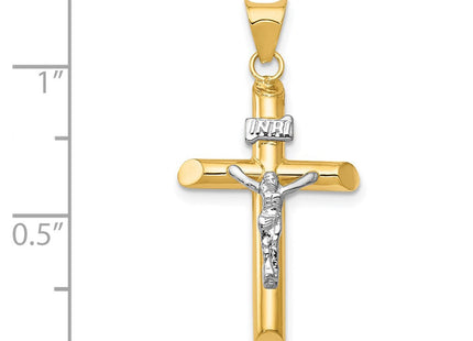 14k Two-Tone Polished Jesus Crucifix Pendant (Style K6290)