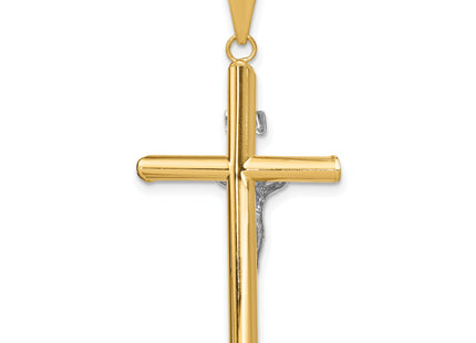 14k Two-Tone Polished Jesus Crucifix Pendant, 38 x 20mm