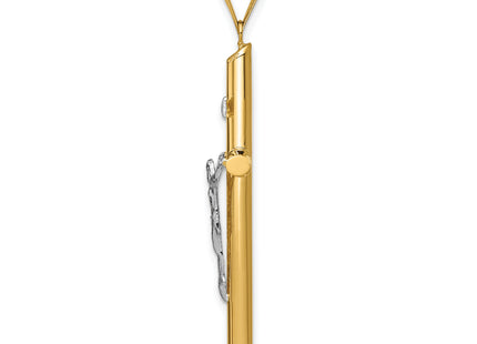 14k Two-Tone Polished Jesus Crucifix Pendant, 46 x 23mm