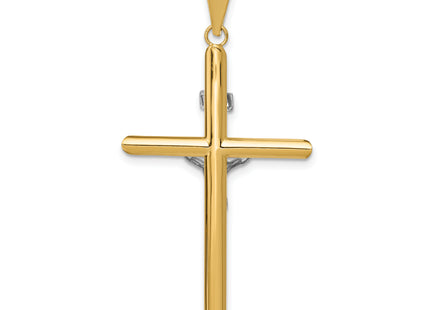 14k Two-Tone Polished Jesus Crucifix Pendant, 46 x 23mm