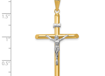 14k Two-Tone Polished Jesus Crucifix Pendant, 46 x 23mm