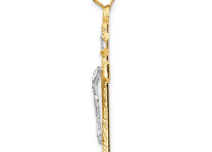 14K gold crucifix pendant, alternate view