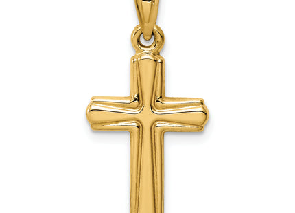 14K Reversible Crucifix Pendant, 27 x 13mm
