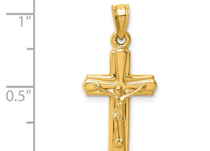 14K Reversible Crucifix Pendant, 27 x 13mm