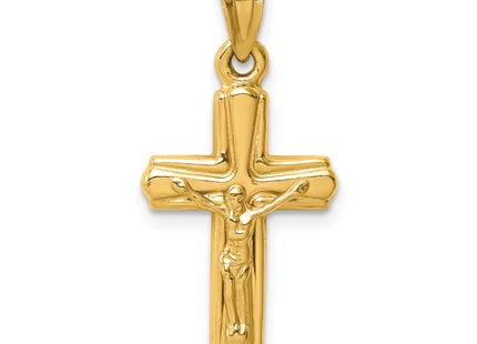 14K Reversible Crucifix Pendant, 27 x 13mm