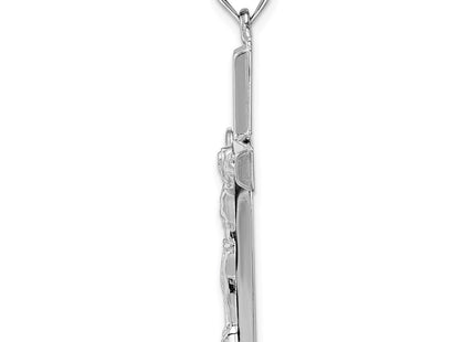 14K white gold crucifix pendant, alternate view