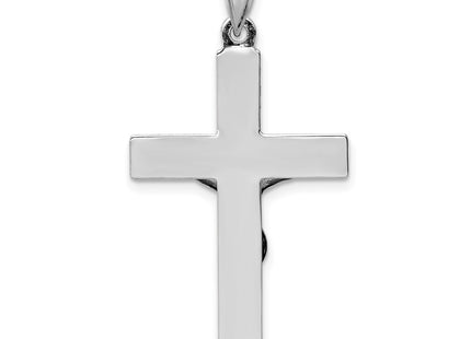 14K white gold crucifix pendant, another view