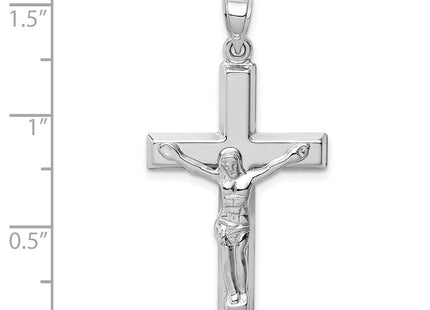 14K white gold crucifix pendant, further view