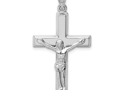 14K white gold crucifix pendant