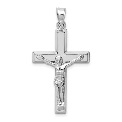14K white gold crucifix pendant