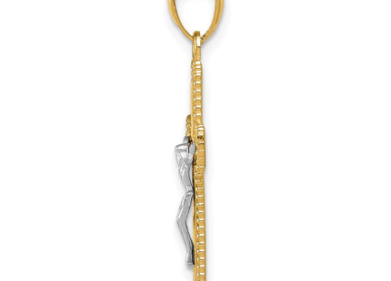 14K gold crucifix pendant, alternate view