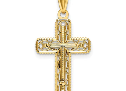 14K gold crucifix pendant, another view