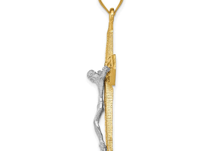 14k Two-tone Diamond-cut Passion Crucifix Pendant (Style K6313)