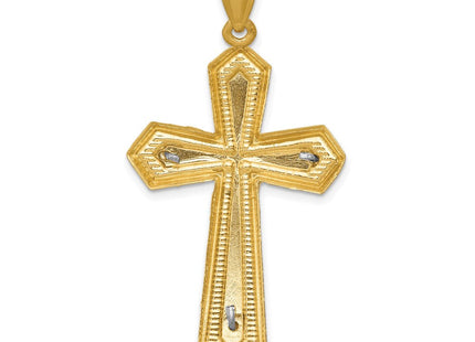 14k Two-tone Diamond-cut Passion Crucifix Pendant (Style K6313)