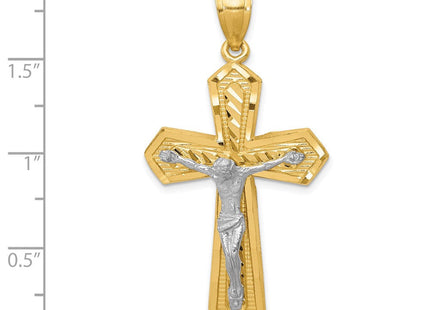 14k Two-tone Diamond-cut Passion Crucifix Pendant (Style K6313)